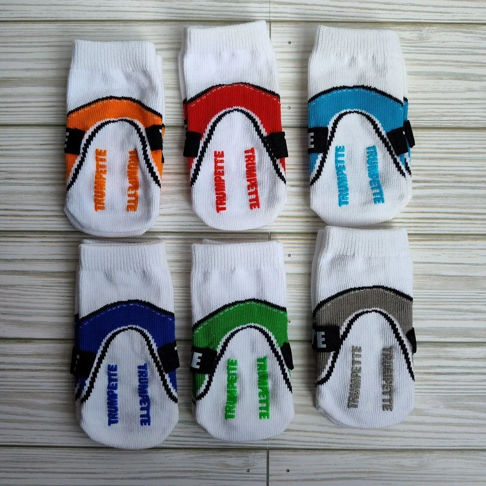 TRUMPETTE Ashton's 0-12 month Sneaker Print Baby Boy Socks‎ - 6 Pair